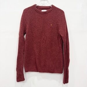 F Farah Lambswool Knit Long Sleeve Pullover Medium Round Neck